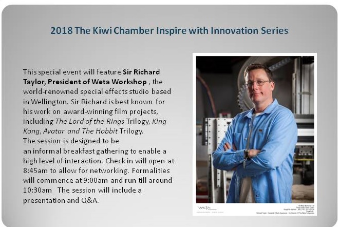 2018 Inspire with Innovation_Sir Richard Taylor form Weta Workshop